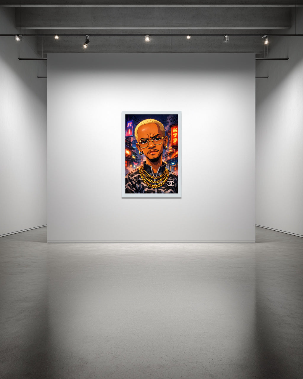 Neon Warrior Framed Art Print - A4 and A3 Size